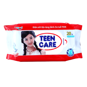 Teen Care Wet Wipes for Teenagers Moisturizing Aloe Vera (20 sheets)