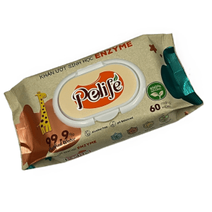 Pelife Enzyme Bio Wet Wipes Alcohol-Free pH Balanced (60 sheets)